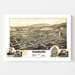 Vintage Map of Hamburg, Pennsylvania 1889