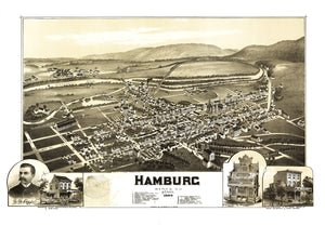 Vintage Map of Hamburg, Pennsylvania 1889