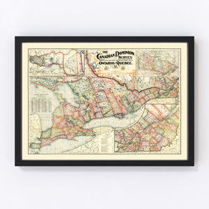 Vintage Map of Ontario, 1899
