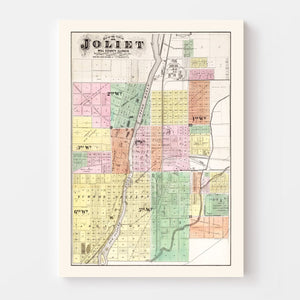 Vintage Map of Will County, Illinois 1873