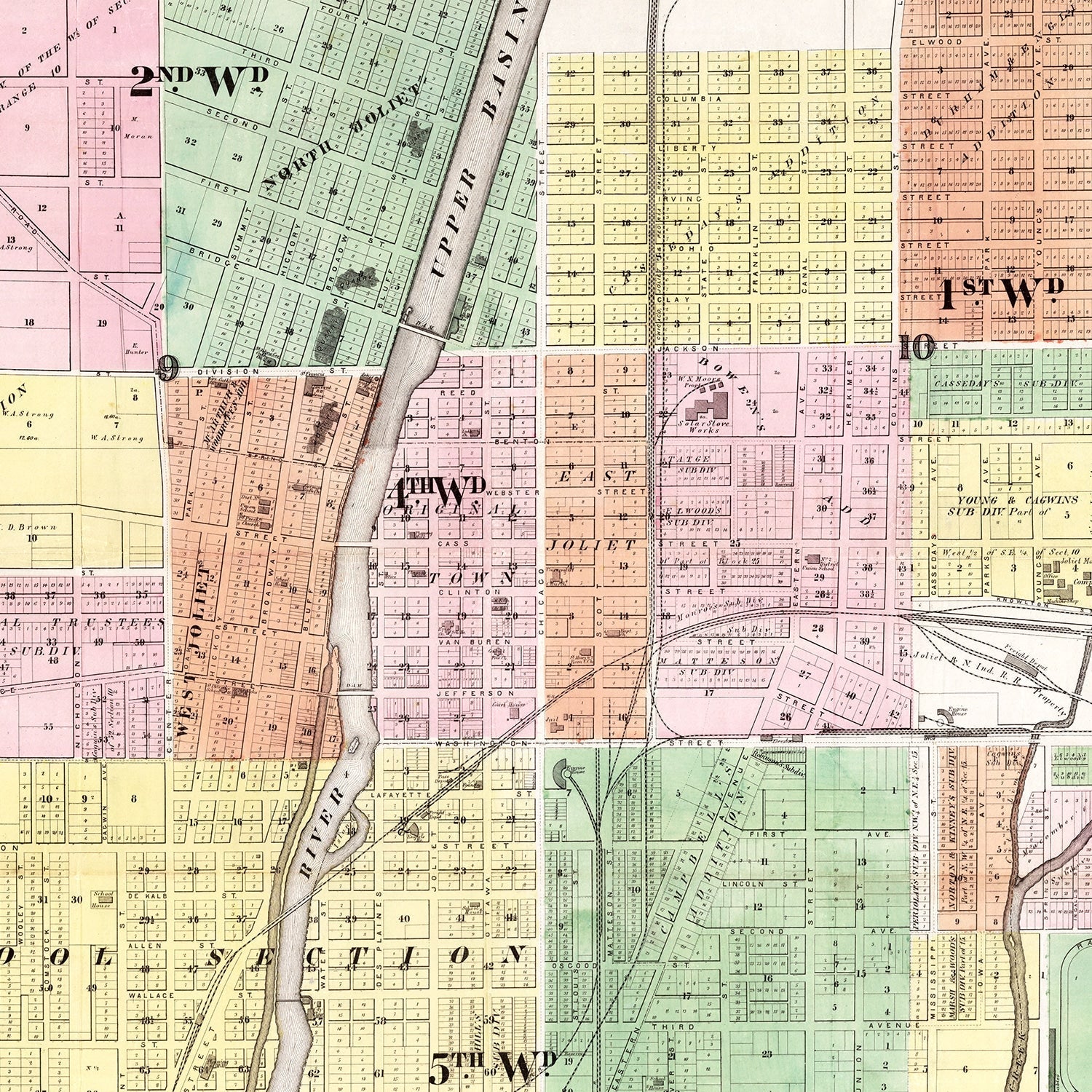 Vintage Map of Will County, Illinois 1873