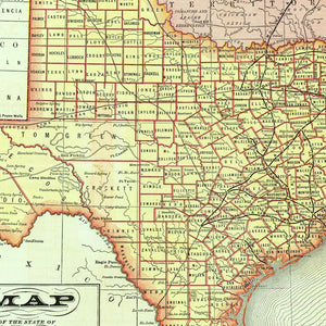 Vintage Map of Texas 1876