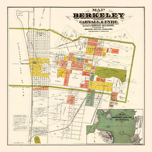 Vintage Map of Berkeley, California 1880