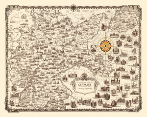 Vintage Map of Germany 1935