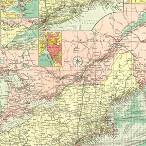 Vintage Map of American Atlantic Ports, 1922