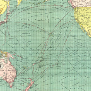 Vintage Map of Pacific Ocean, 1922