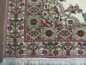 7x10 Moroccan Rug, Open Field Medallion, Berber Carpet, Hand Knotted Soft Wool Area Rug, Cream Color Background, Vintage Rug, Room Sized Rug