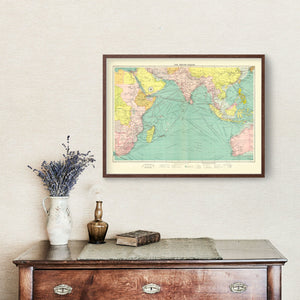 Vintage Map of Indian Ocean, 1922