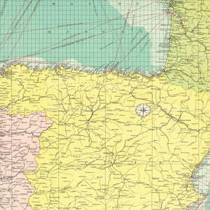 Vintage Map of Ports of Spain & Portugal, 1922