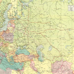 Vintage Map of Europe, 1922