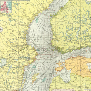 Vintage Map of Baltic Sea, 1922