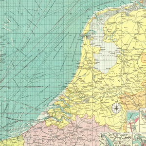 Vintage Map of Southern North Sea Ports, 1922