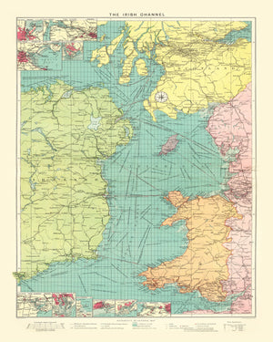 Vintage Map of Irish Channel, 1922