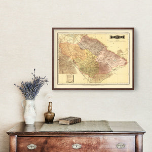 Vintage Map of Tlaxcala Mexico, 1886