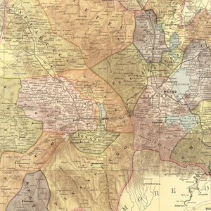 Vintage Map of Mexico 1886