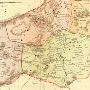 Vintage Map of Aguascalientes Mexico, 1886