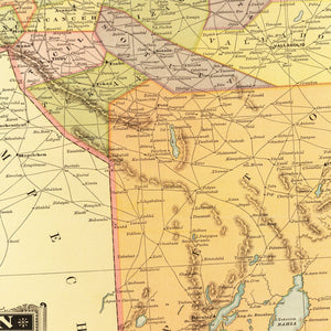 Vintage Map of Yucatan Mexico, 1886