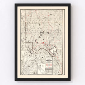 Vintage Map of Lassen County, California 1935