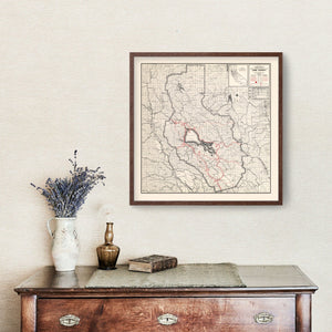 Vintage Map of Lake County, California 1935