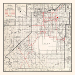 Vintage Map of Kings County, California 1935