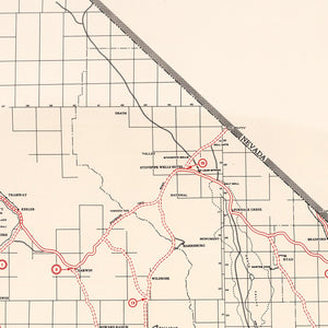 Vintage Map of Inyo County, California 1935
