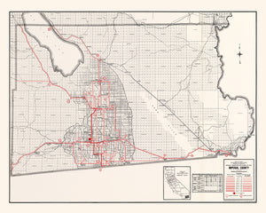 Vintage Map of Imperial County, California 1935