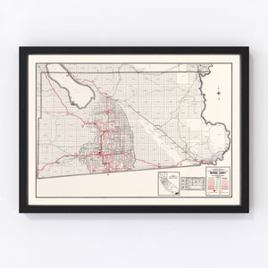 Vintage Map of Imperial County, California 1935