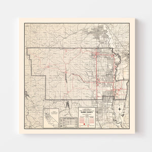 Vintage Map of Glenn County, California 1935