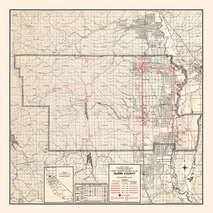 Vintage Map of Glenn County, California 1935