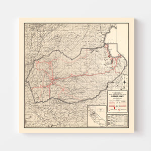 Vintage Map of Eldorado County, California 1935