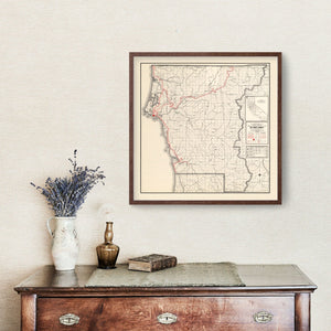 Vintage Map of Del Norte County, California 1935