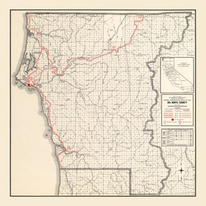 Vintage Map of Del Norte County, California 1935