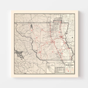 Vintage Map of Colusa County, California 1935