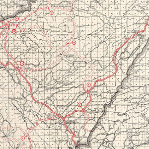 Vintage Map of Calaveras County, California 1935