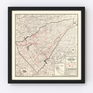 Vintage Map of Calaveras County, California 1935