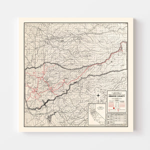 Vintage Map of Amador County, California 1935