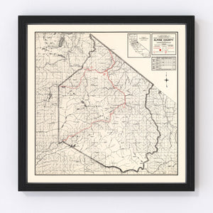 Vintage Map of Alpine County, California 1935