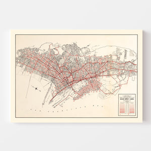 Vintage Map of Oakland, California 1935