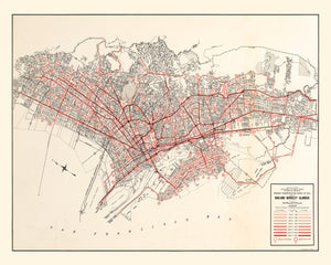 Vintage Map of Oakland, California 1935