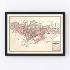 Vintage Map of Oakland, California 1935