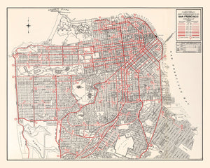 Vintage Map of San Francisco County, California 1935