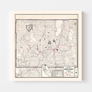 Vintage Map of Modoc County, California 1935
