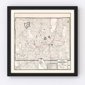 Vintage Map of Modoc County, California 1935
