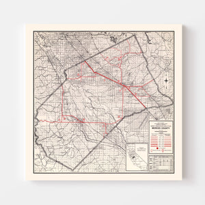Vintage Map of Merced County, California 1935