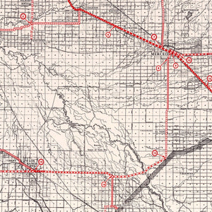 Vintage Map of Merced County, California 1935