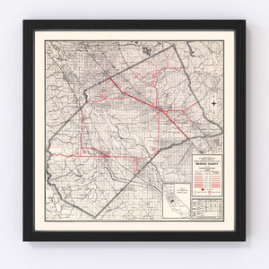 Vintage Map of Merced County, California 1935