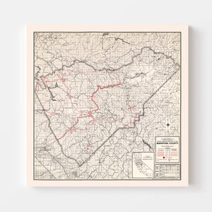 Vintage Map of Mariposa County, California 1935