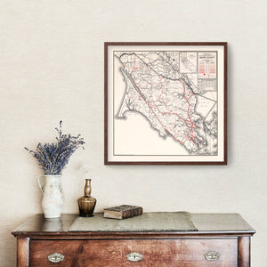 Vintage Map of Marin County, California 1935