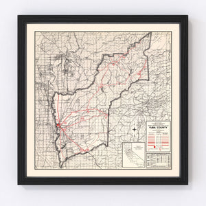 Vintage Map of Yuba County, California 1935