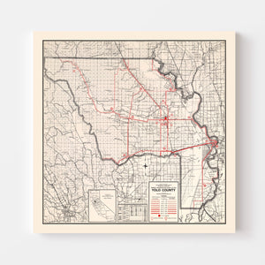 Vintage Map of Yolo County, California 1935